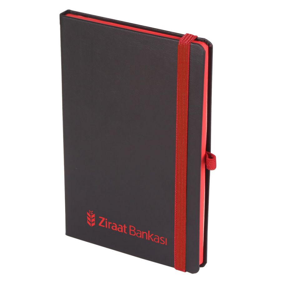 301604 TUNALI KIRMIZI TARİHSİZ DEFTER (13X21 CM)