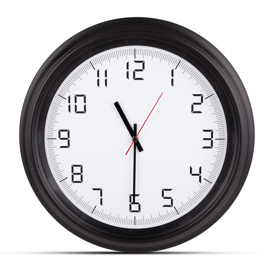 5007101 ATLAS SİYAH PLASTİK KASA DUVAR SAATİ (380MM)