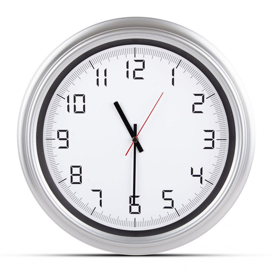 5007120 ATLAS GÜMÜŞ PLASTİK KASA DUVAR SAATİ (380MM)