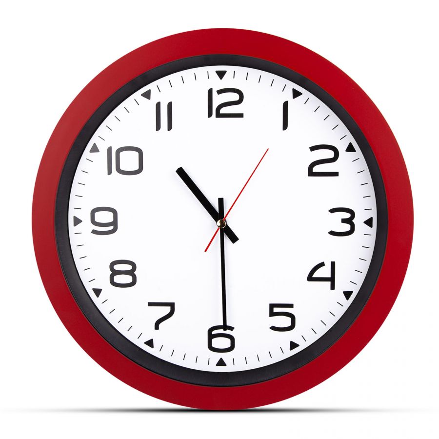 502304 HERA KIRMIZI PLASTİK KASA DUVAR SAATİ (350MM)