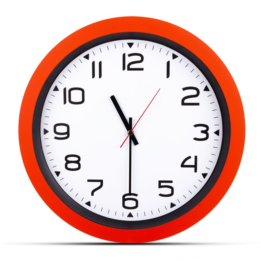 502316 HERA TURUNCU PLASTİK KASA DUVAR SAATİ (350MM)