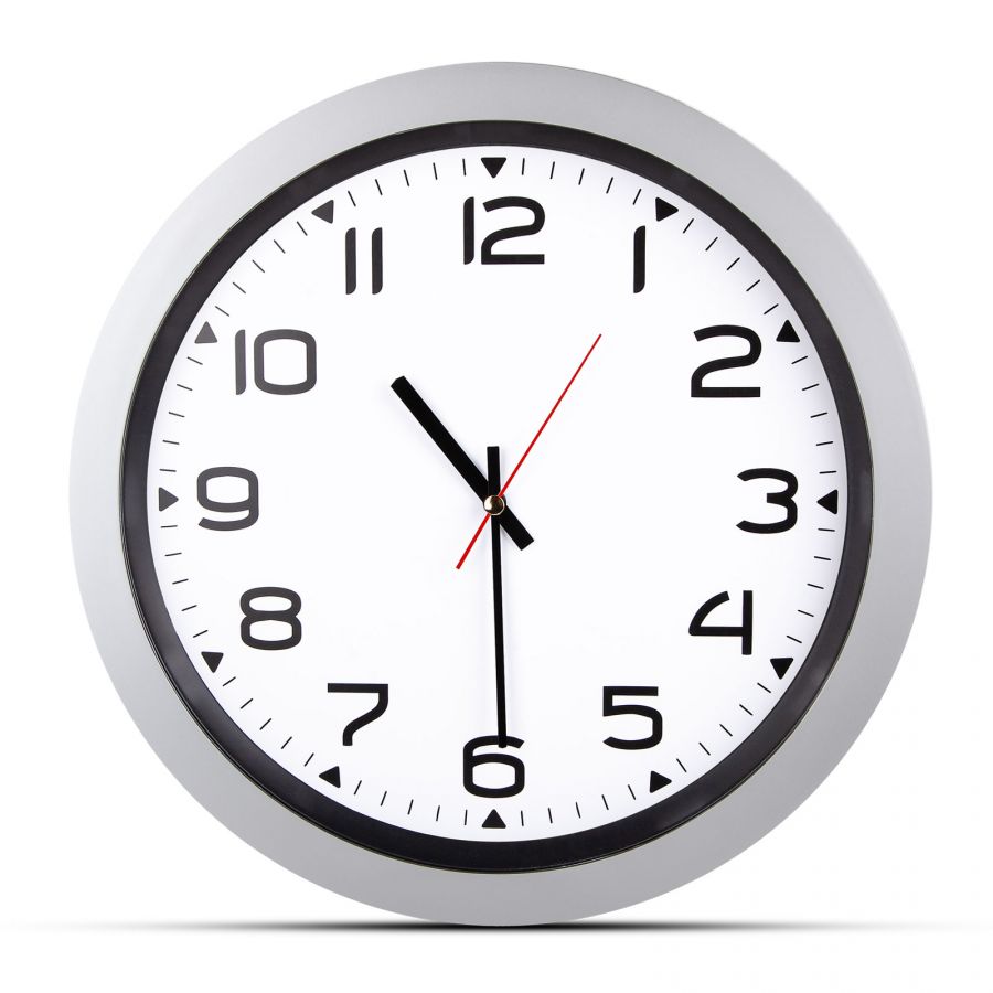 502320 HERA GÜMÜŞ PLASTİK KASA DUVAR SAATİ (350MM)